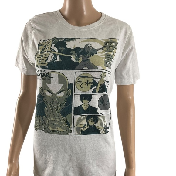 Avatar The Last Airbender Graphic Tee White Comic Strip Style Size  medium - Picture 2 of 11